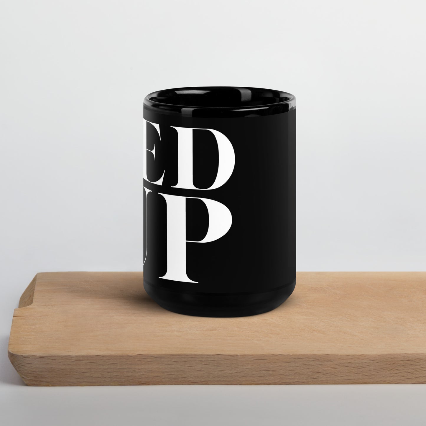 STACKED Black Glossy Mug