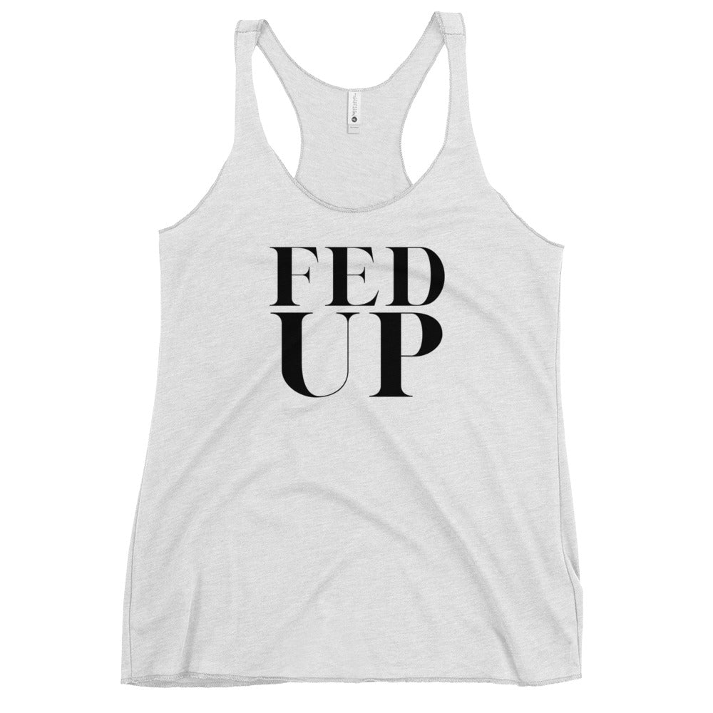 STACKED BLK LETTER Women's Racerback Tank