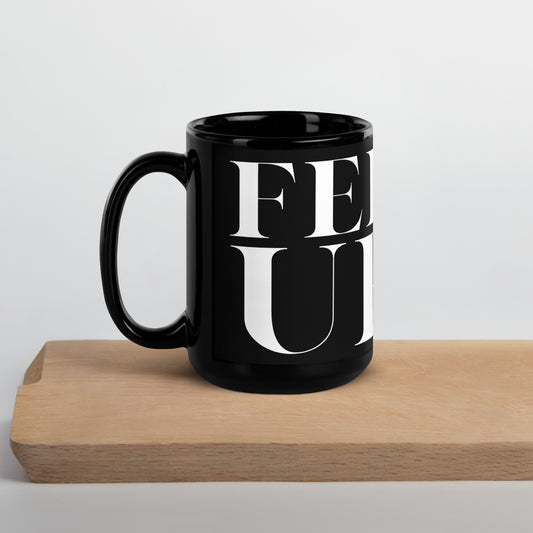 STACKED Black Glossy Mug